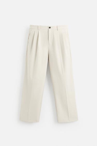 PANTALÓN WIDE FIT PLIEGUES - Arena de Zara