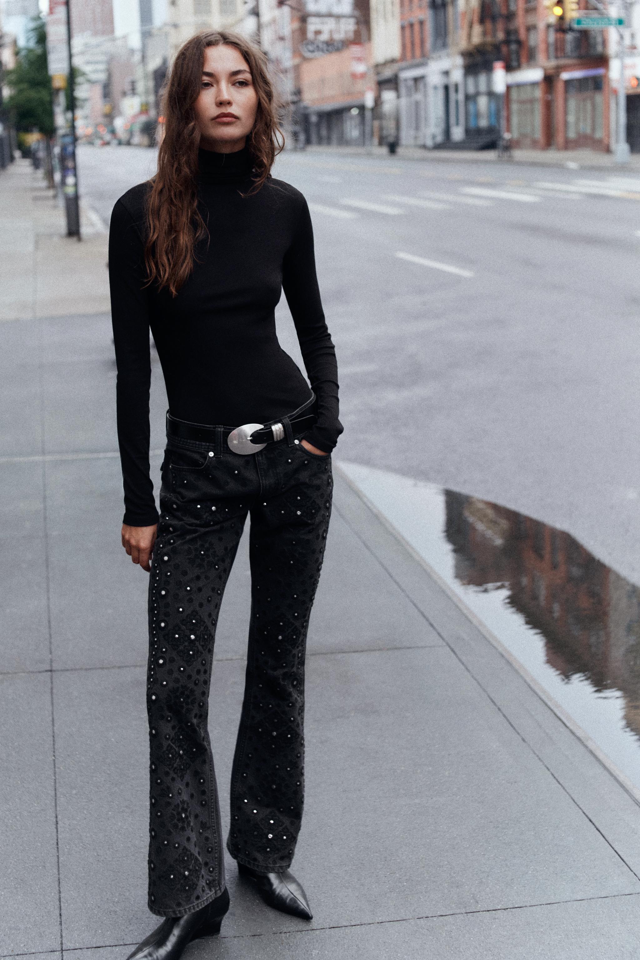 Z1975 LOW-RISE BEADED BOOTCUT JEANS