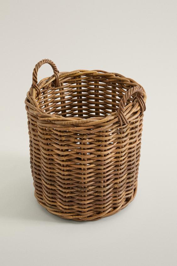 CORBEILLE ROTIN RONDE - Beige clair de Zara - Image 1