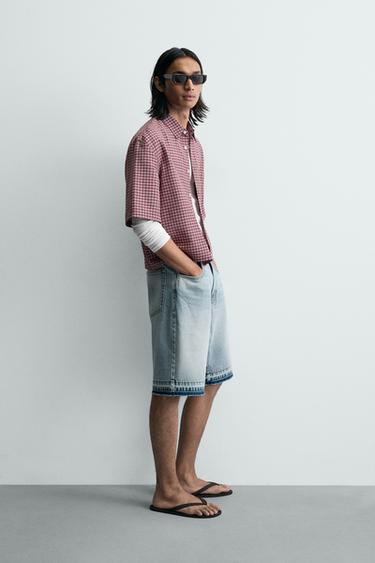 BERMUDA EN JEAN RELAXED FIT - Bleu clair de Zara - Image 3