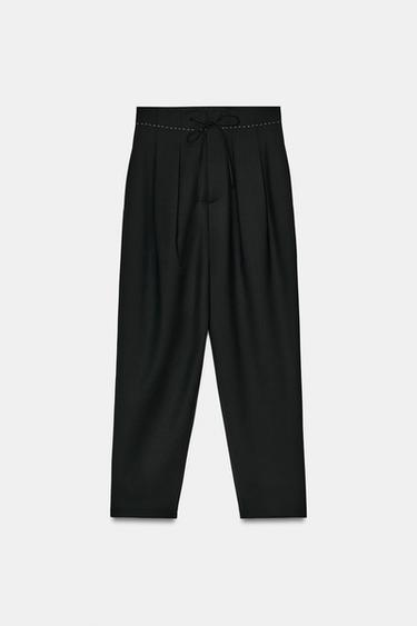 PANTALÓN PESPUNTES ZW COLLECTION LIMITED EDITION - Negro de Zara