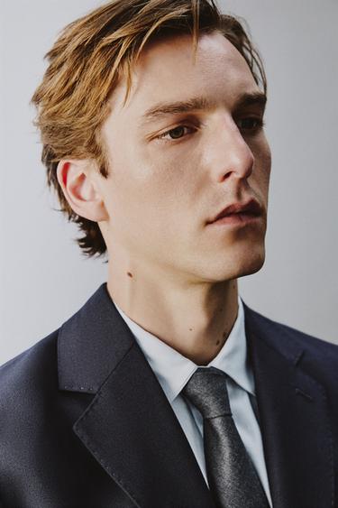 100% WOOL SUIT BLAZER - Navy blue by Zara - Image 5