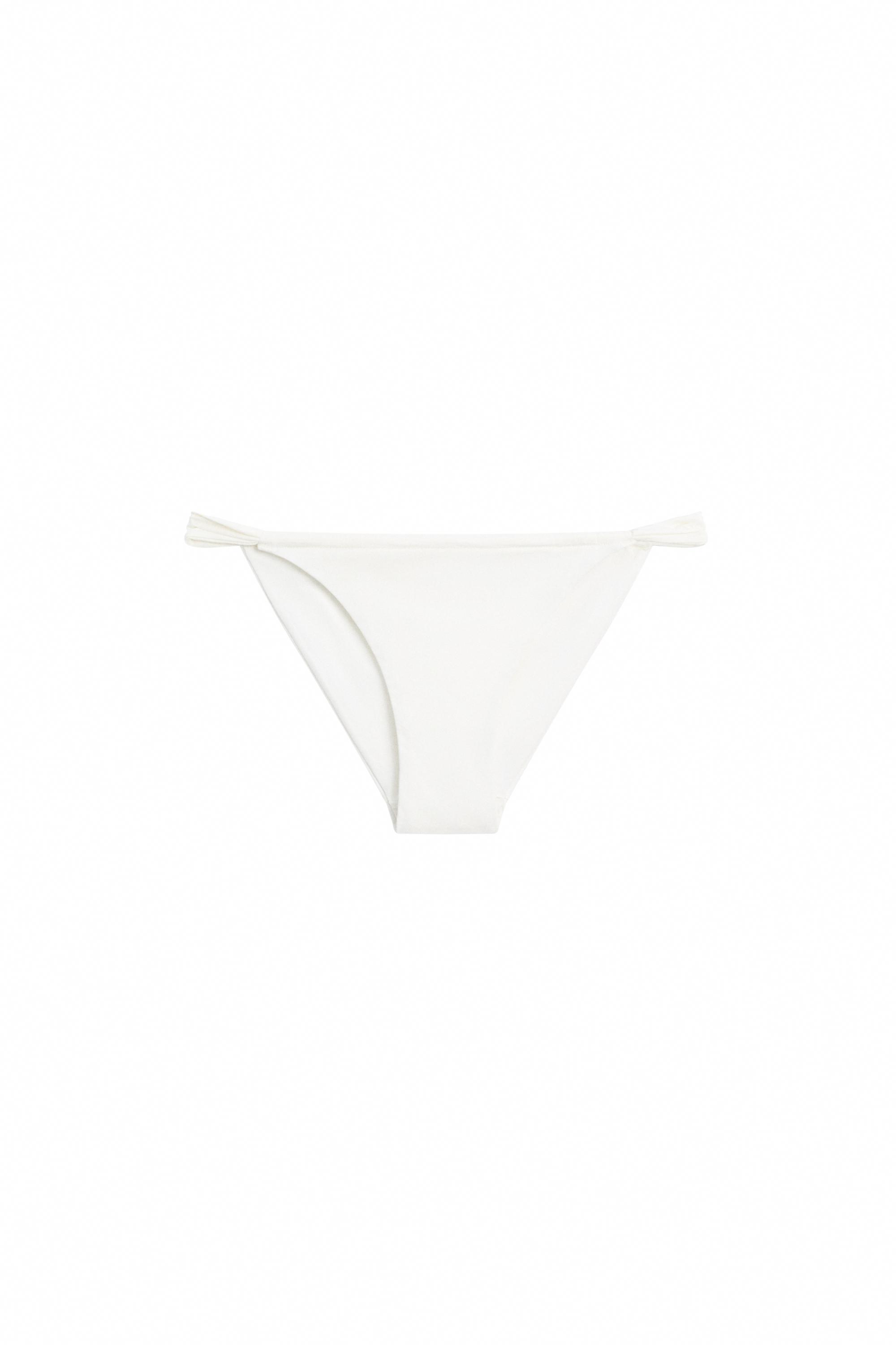 Gathered bikini bottoms — Oyster-white
