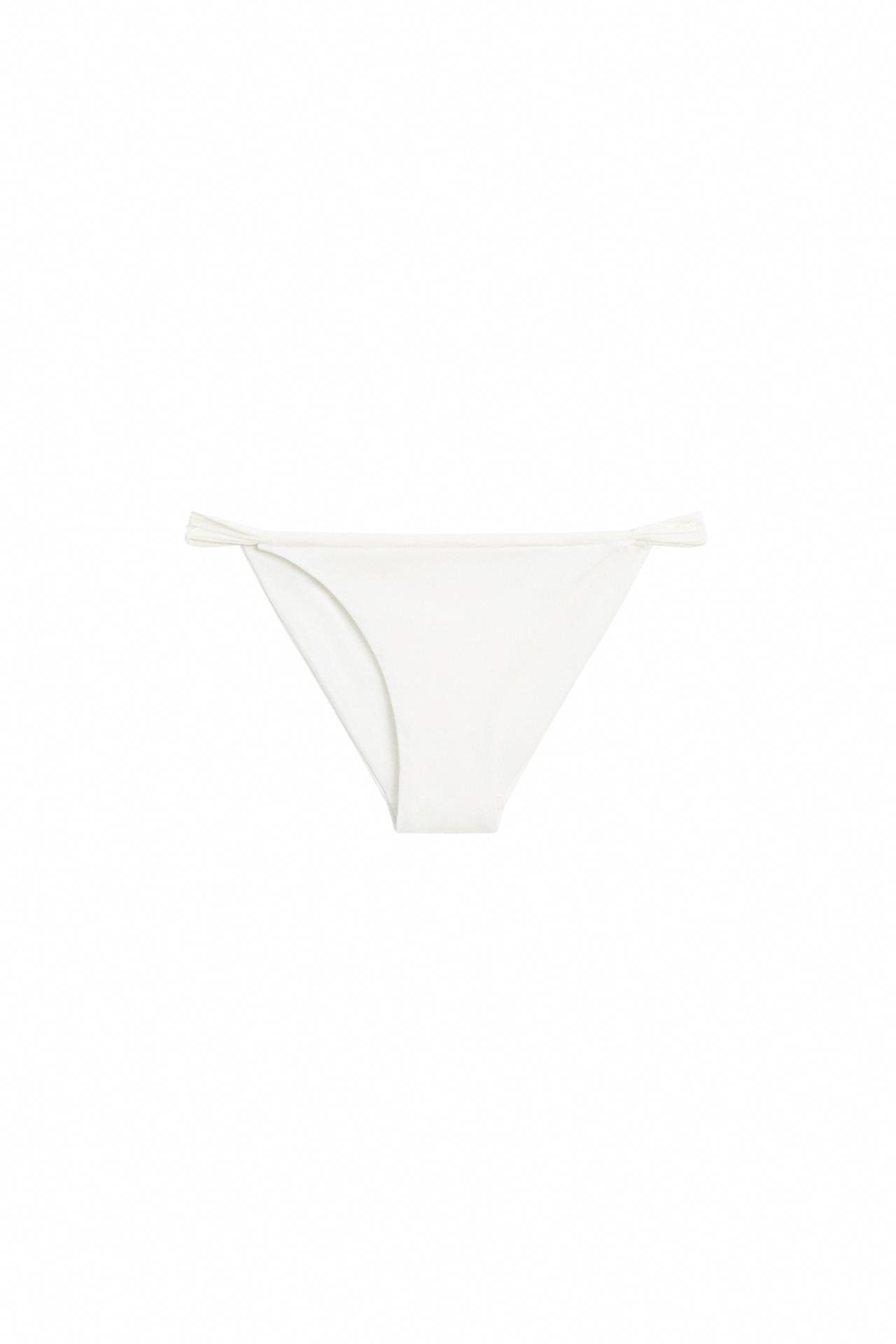 Gathered bikini bottoms — Oyster-white