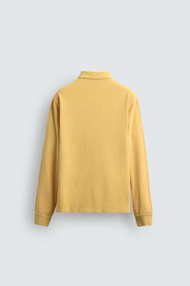 POLO PIQUÉ REGULAR FIT DÉLAVÉ - Jaune de Zara - Image 7