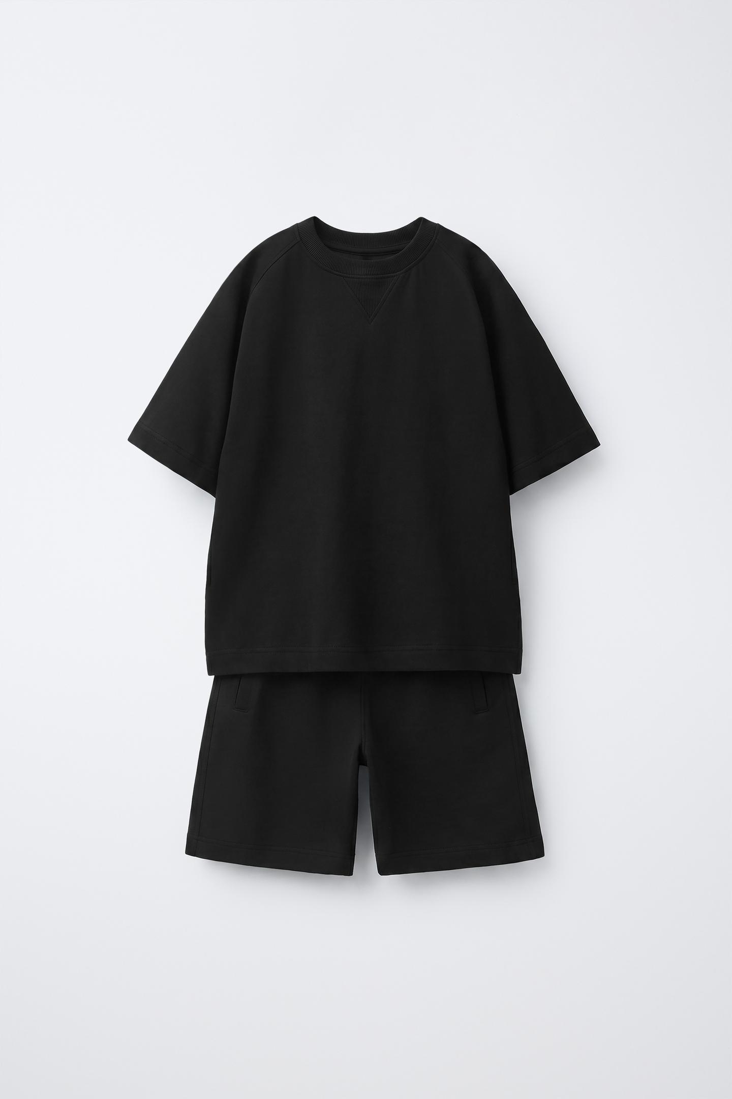 Детский комплект Zara T-SHIRT and Shorts Set, цвет: Чёрный