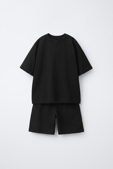 T-SHIRT AND BERMUDA SHORTS SET - Black by Zara