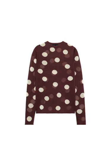 KNIT DOT TOP - Brown / Ecru by Zara