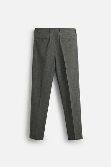 HOUNDSTOOTH SUIT TROUSERS - Green / Ecru by Zara - Image 6