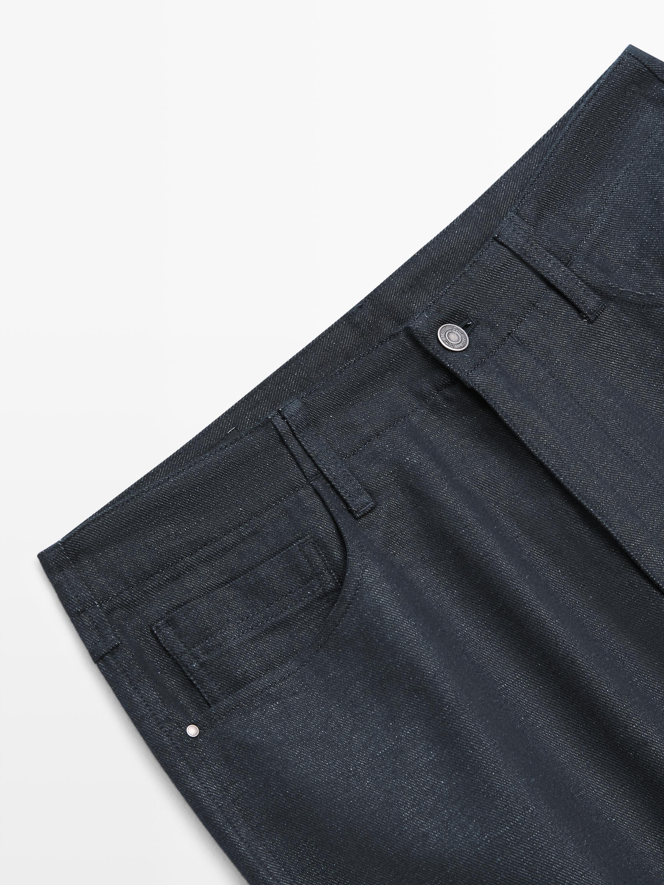 Pantalon cinq poches coton lin
