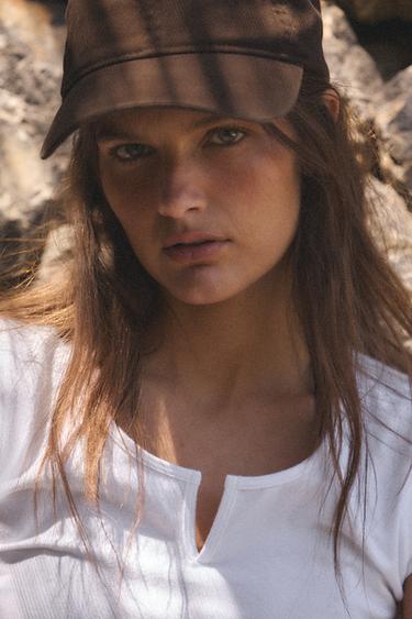 CASQUETTE SERGÉ UNIE - Marron de Zara