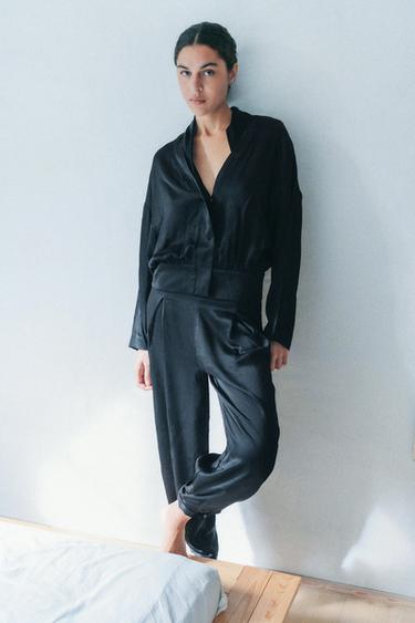 FLOWING SATIN SAROUEL TROUSERS - Black by Zara - Image 0