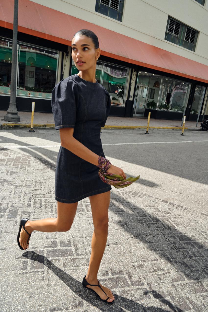 Z1975 PUFF SLEEVE MINI DENIM DRESS - Blue | ZARA United States Z1975 PUFF SLEEVE MINI DENIM DRESS - Blue | ZARA United States