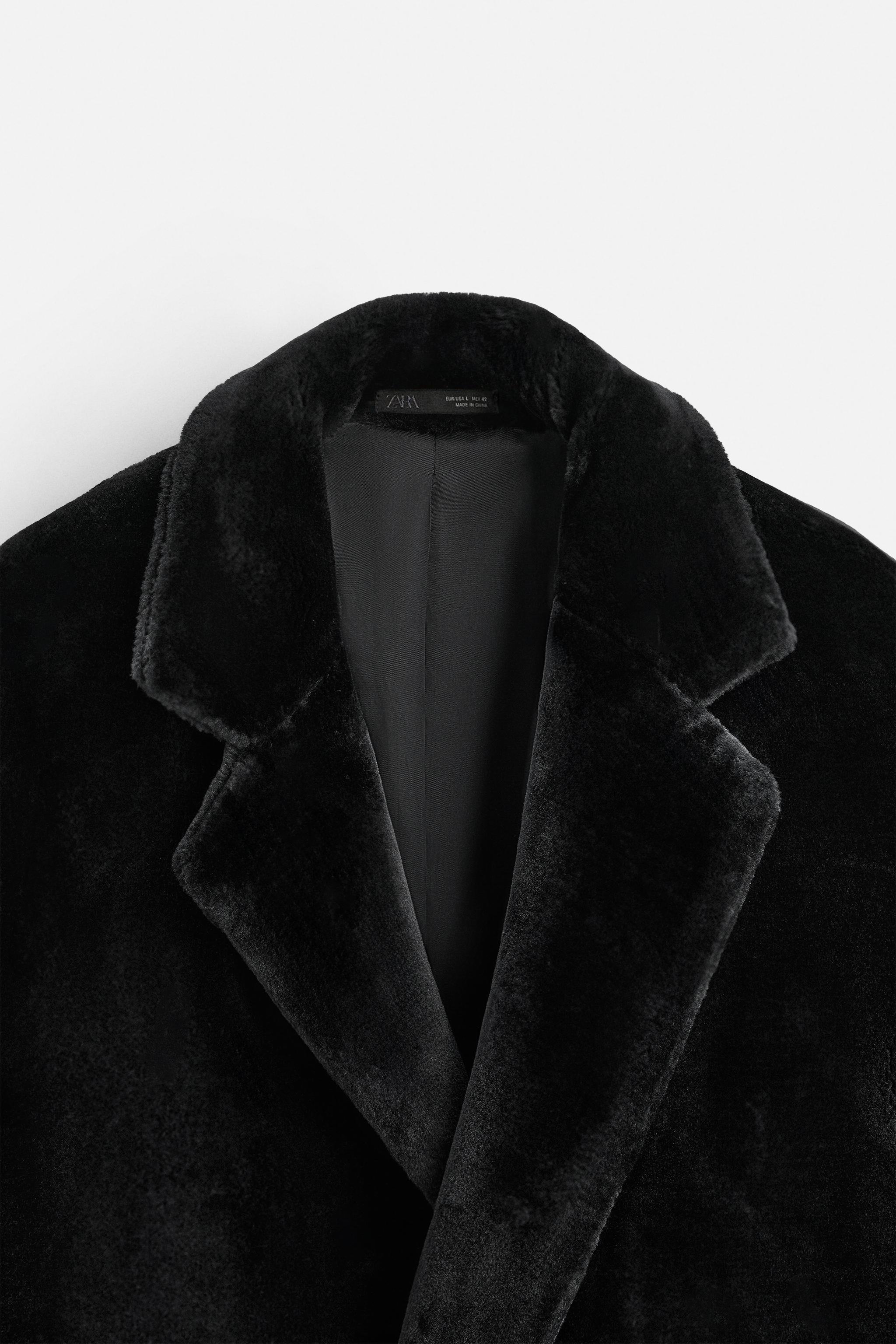 フェイクファー コート - ブラック | ZARA Japan / 日本
