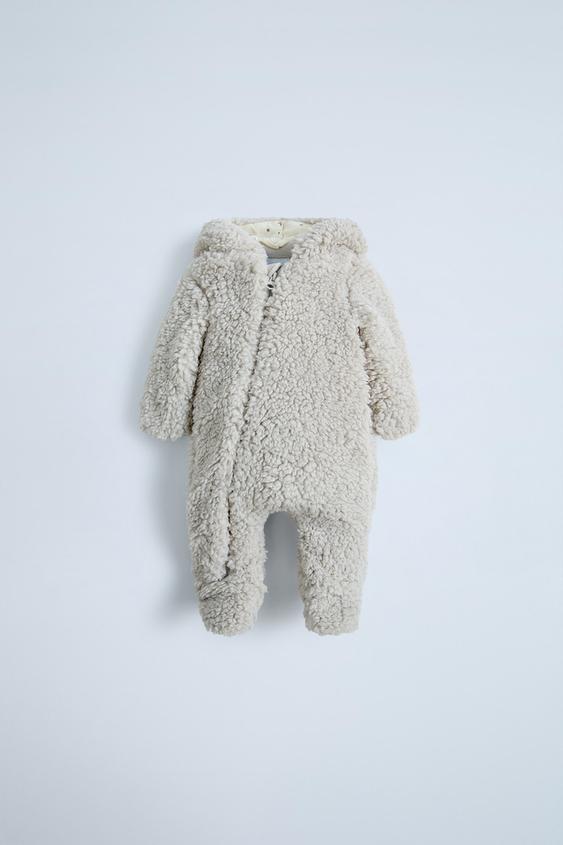 FAUX SHEARLING FLEECE ONE-PIECE SUIT - Light grey | ZARA Spain