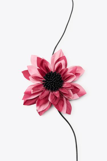 COLLIER CORDE FLEUR CONTRASTE - Rose de Zara - Image 3