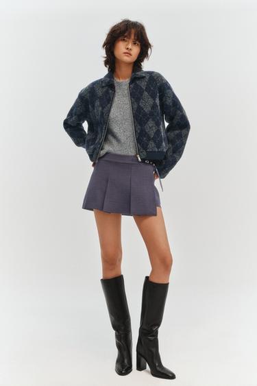 ARGYLE KNIT BOMBER JACKET - only one by Zara