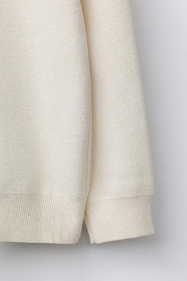 PLAIN KNIT SWEATER - Ecru by Zara - Image 3