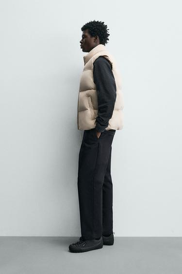 GILET MATELASSÉ REGULAR FIT - Marron clair de Zara - Image 3