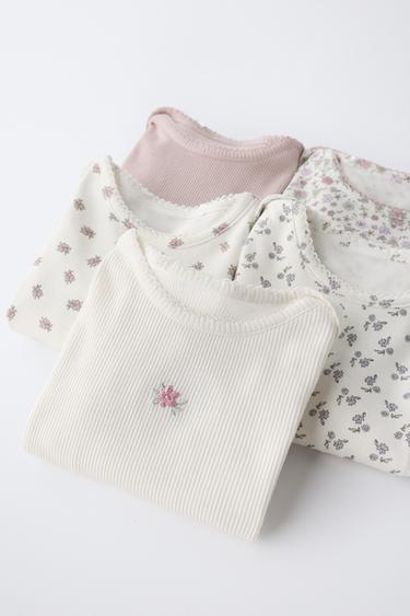 5-PACK OF FLORAL PRINT BODYSUITS - Pink by Zara - Image 4