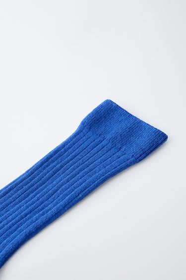 LONG RIBBED SOCKS - Bluish by Zara - Image 1