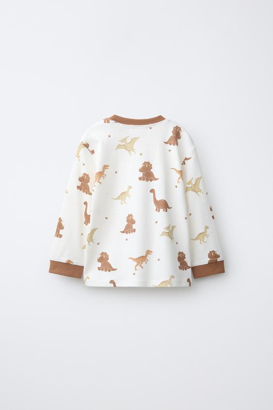 1 1/2-6 ANS / PYJAMA À IMPRIMÉ DINOSAURES - Marron clair de Zara - Image 2