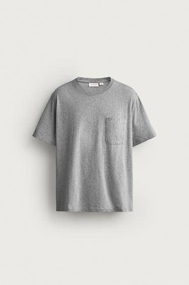LIGHTWEIGHT RELAXED FIT T-SHIRT - Grey marl by Zara