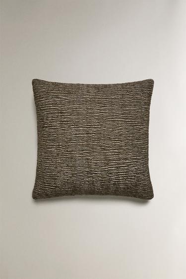 COTTON AND WOOL CUSHION COVER - Green by Zara