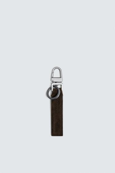LEATHER KEY RING - Brown by Zara
