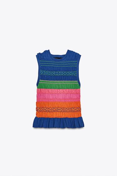 SMOCKED KNIT TOP - Multicoloured by Zara - Image 4