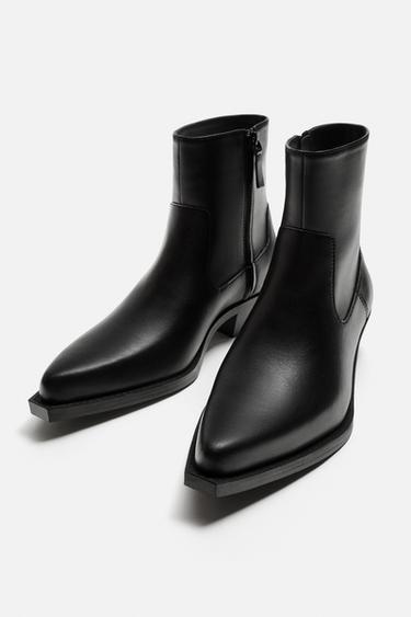 BOTTES COW-BOY POINTUES - Noir de Zara - Image 3