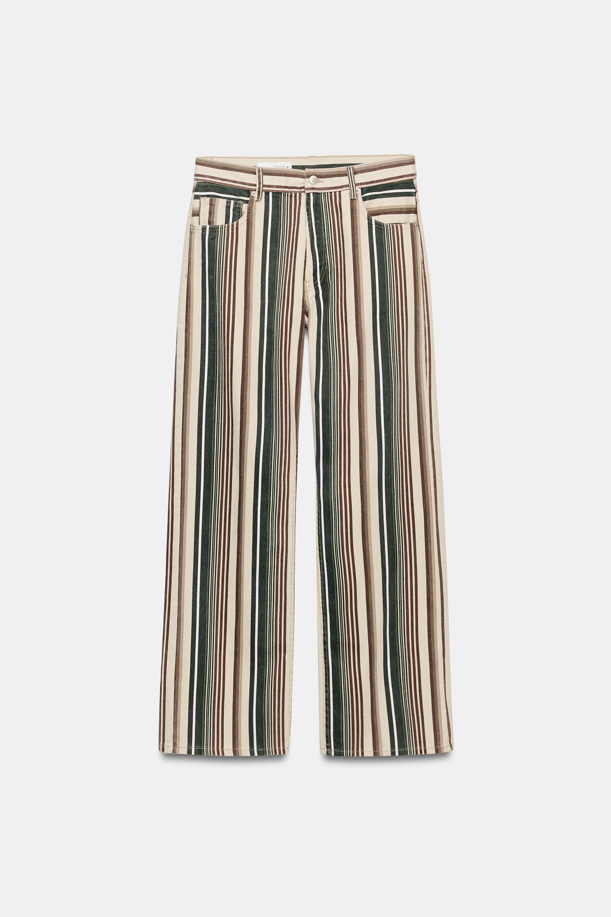 TRF MID-RISE STRIPED BOYFRIEND JEANS
