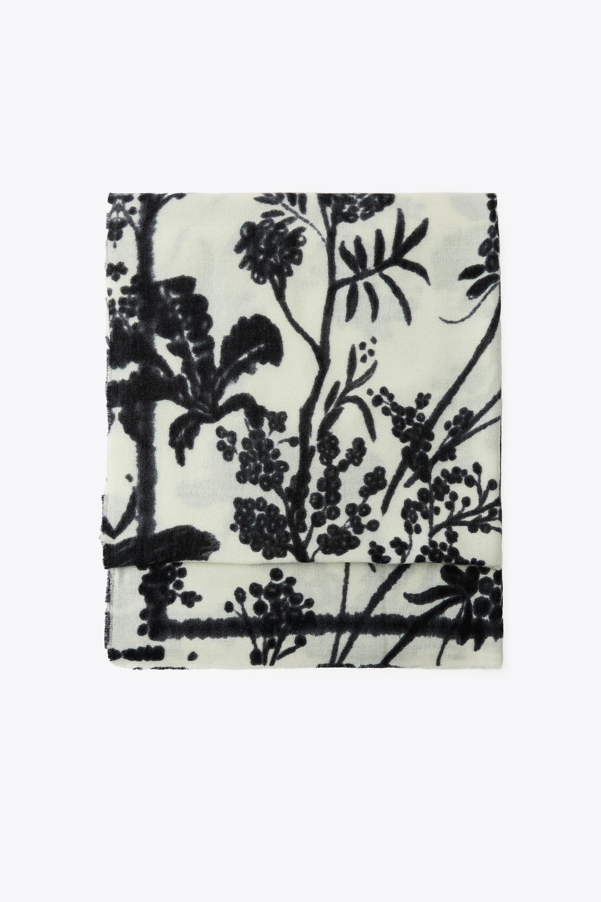 【ZARA】プリント柄スカーフ 3739/246/712 PRINTED SCARF - Ecru | ZARA United States