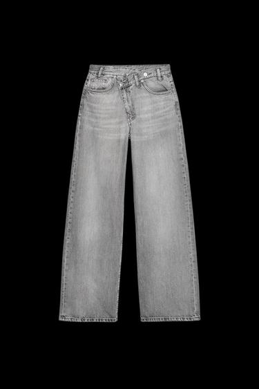 JEANS TRF WIDE LEG MIT HOHER TAILLE - Hellgrau von Zara - Bild 0