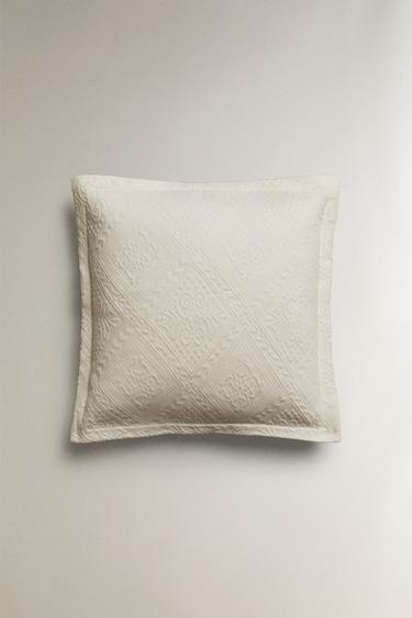 GEOMETRIC PATTERN CUSHION COVER - Beige Zara