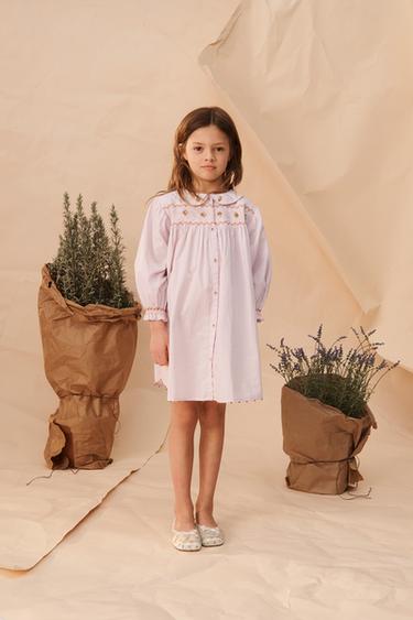 Zara LIMITED EDITION EMBROIDERED DRESS - Light mauve