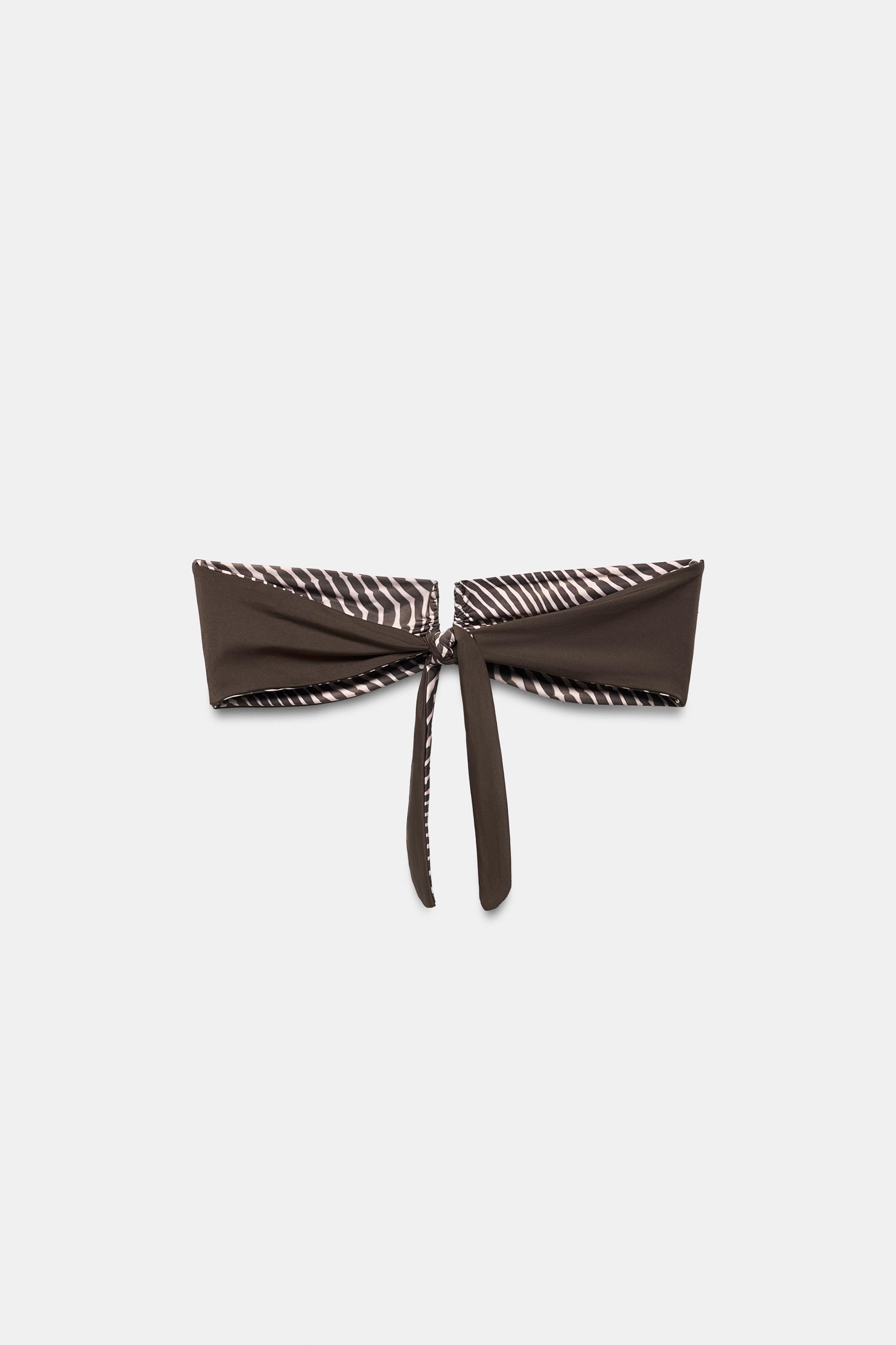HAUT DE BIKINI BANDEAU RÉVERSIBLE IMPRIMÉ