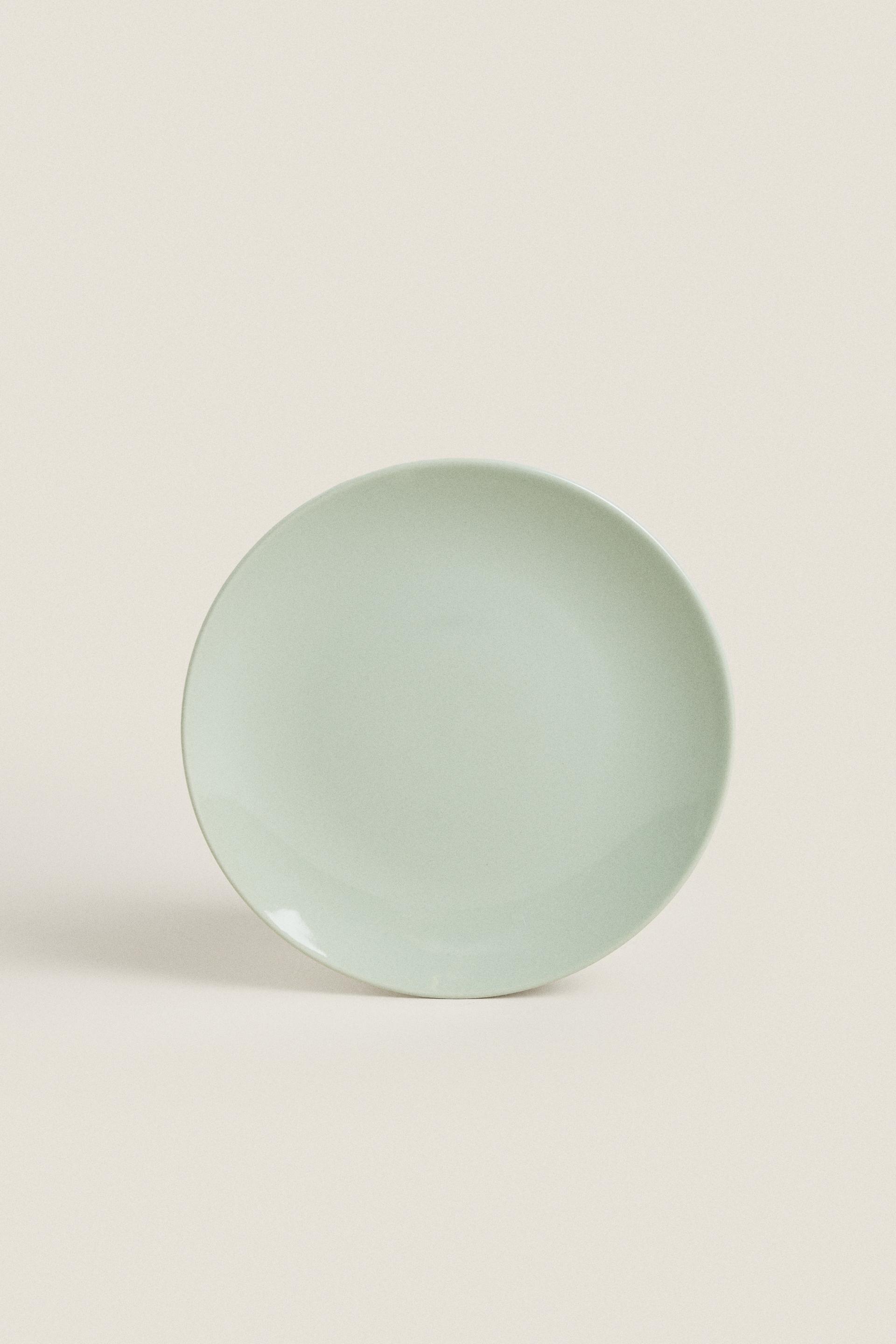 STONEWARE DESSERT PLATE Sea green ZARA United States