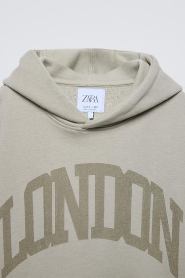 SLOGAN PRINT HOODED VEST - Sand by Zara - Image 2