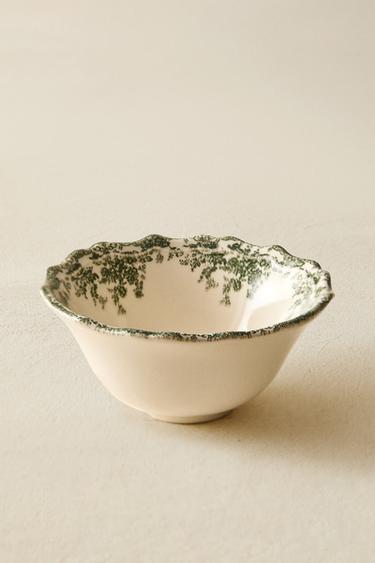 BOL APÉRITIF FAÏENCE FLORALE - Vert olive de Zara - Image 5