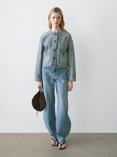 Zara Short denim jacket - Aquamarine