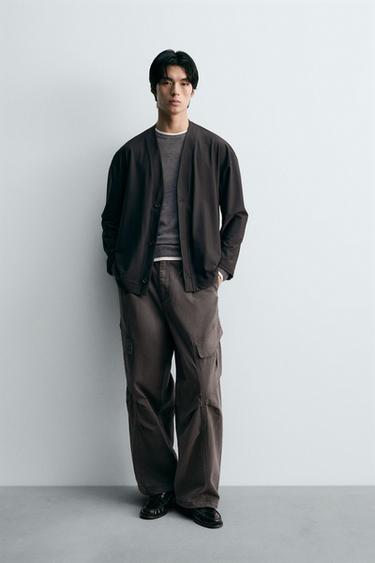 RELAXED FIT TECHNICAL BLAZER - Brown by Zara