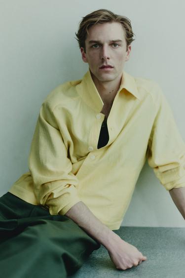 RELAXED FIT TECHNICAL OVERSHIRT - Light yellow by Zara
