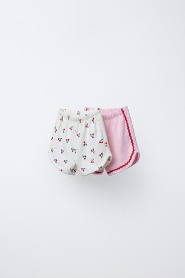 TWO-PACK OF CHERRY PRINT BERMUDA SHORTS - Pink by Zara - Image 0