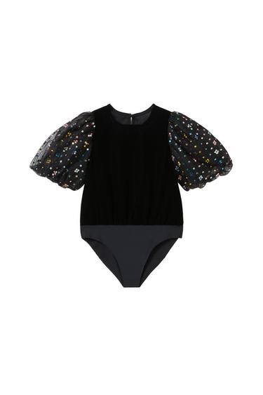 SEQUIN VELVET BODYSUIT