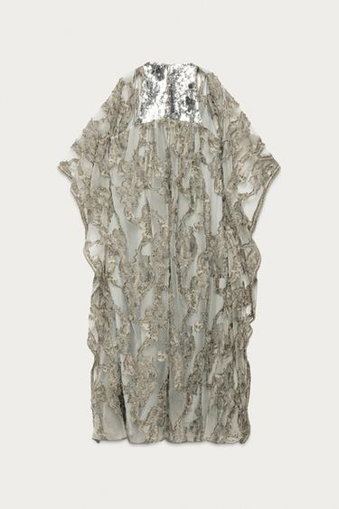ROBE TUNIQUE JACQUARD PAILLETTES MARISA BERENSON X ZARA - Argent de Zara - Image 2