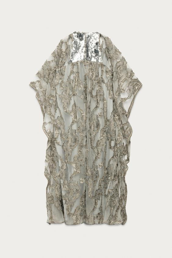 ROBE TUNIQUE JACQUARD PAILLETTES MARISA BERENSON X ZARA - Argent de Zara - Image 2