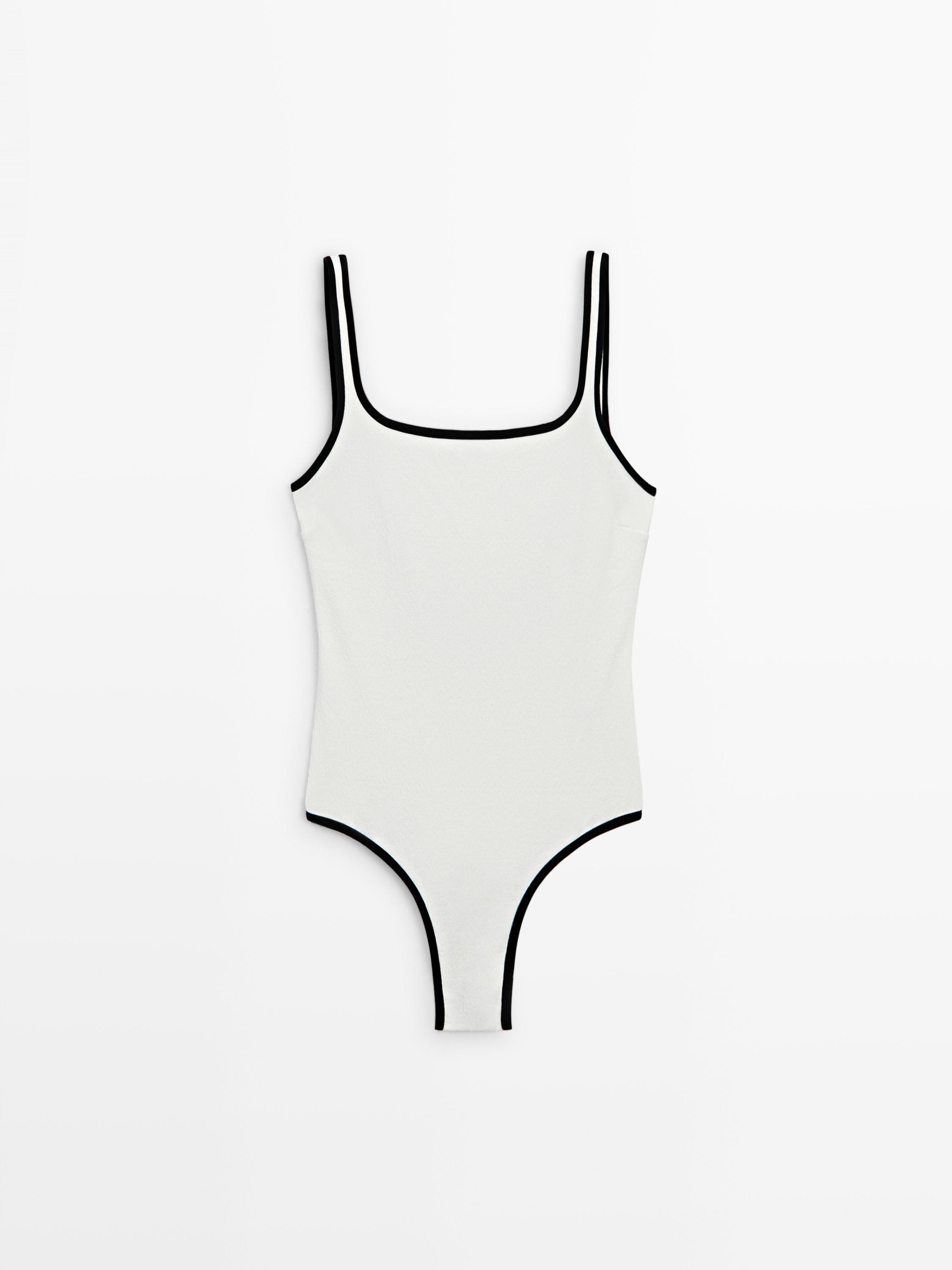 Maillot de bain texturé contrastant