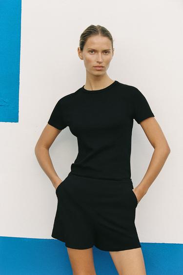 BERMUDA TIRO ALTO - Negro de Zara
