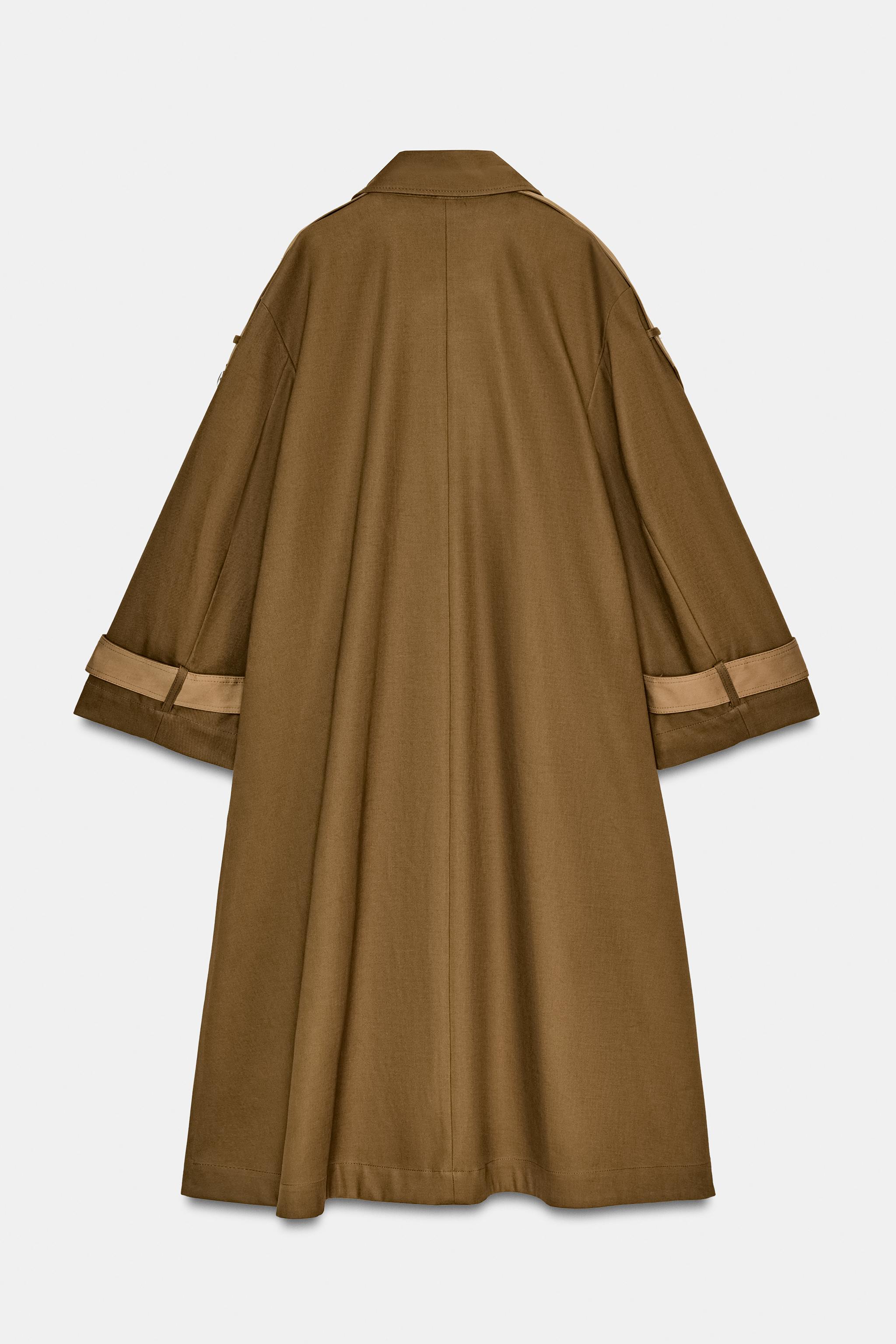 ZW COLLECTION KONTRAST UZUN TRENÇKOT - Görsel 8
